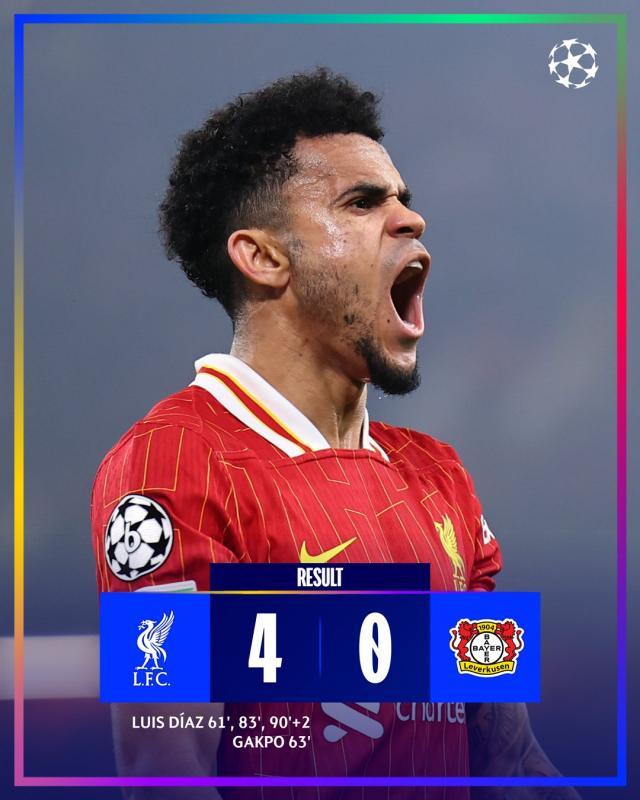 爱游戏网页-【欧冠】利物浦4比0勒沃库森，迪亚斯戴帽哈克波破门